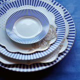 Plate Royal Stripes Blue 21cm x 6 pcs