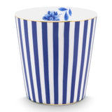Set/2 Mug Small without Ear Royal Stripes & Tea Tip Blue