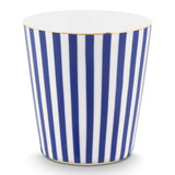 Set/2 Mug Small without Ear Royal Stripes & Tea Tip Blue