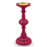 Candelabro mediano de metal rosa 34cm