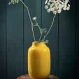 Vase Metal Oval Yellow 30cm