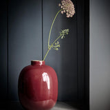 Vase Metal Dark Red 32cm