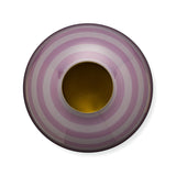 Vase Metal Stripes Lilac 32cm