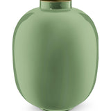 Vase Metal Mid Green 32cm