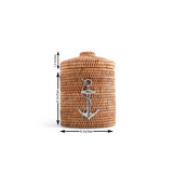 Anchor Hand Woven Wicker Rattan Lidded Ice Bucket | Sea and Shore - Anchor by Vagabond