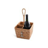 Anchor Hand Woven Wicker Rattan Flatware Caddy | Sea and Shore - Anchor by Vagabond