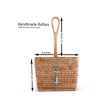 Anchor Hand Woven Wicker Rattan Flatware Caddy | Sea and Shore - Anchor by Vagabond