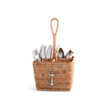 Anchor Hand Woven Wicker Rattan Flatware Caddy | Sea and Shore - Anchor by Vagabond