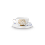 Cup & Saucer Royal White 225ml | Royal White/Gold/Blue