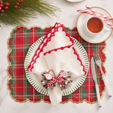 Napkin Ring | Holiday Twist in White, Red & Green, Set of 4