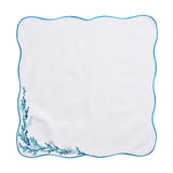 Reef Napkin in White, Turquoise & Gold, Set of 4