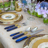 Bugatti Oxford | Gold Ring 5 Piece Place Setting Royal Blue