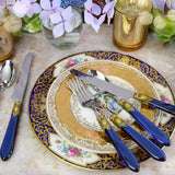 Bugatti Oxford | Gold Ring 5 Piece Place Setting Royal Blue