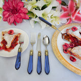 Bugatti Oxford | Gold Ring 5 Piece Place Setting Royal Blue