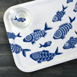 Birch Wood Trays Shoal of Fish / White 36x28cm | Asta Barrington